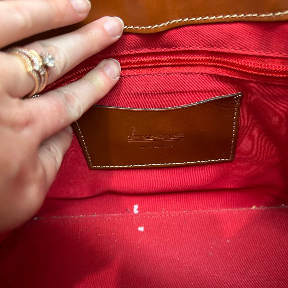 $550 Dooney & Bourke Designer Brown Leather Alto Small Lauretta Bag Purse - Picture 13 of 16